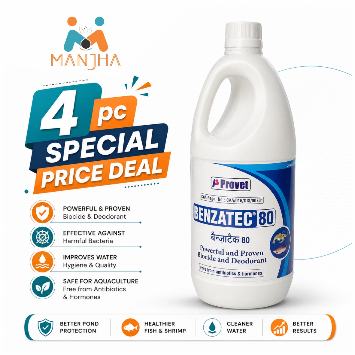 BENZATEC 80 (BKC) 1Ltr (Pack of 4)