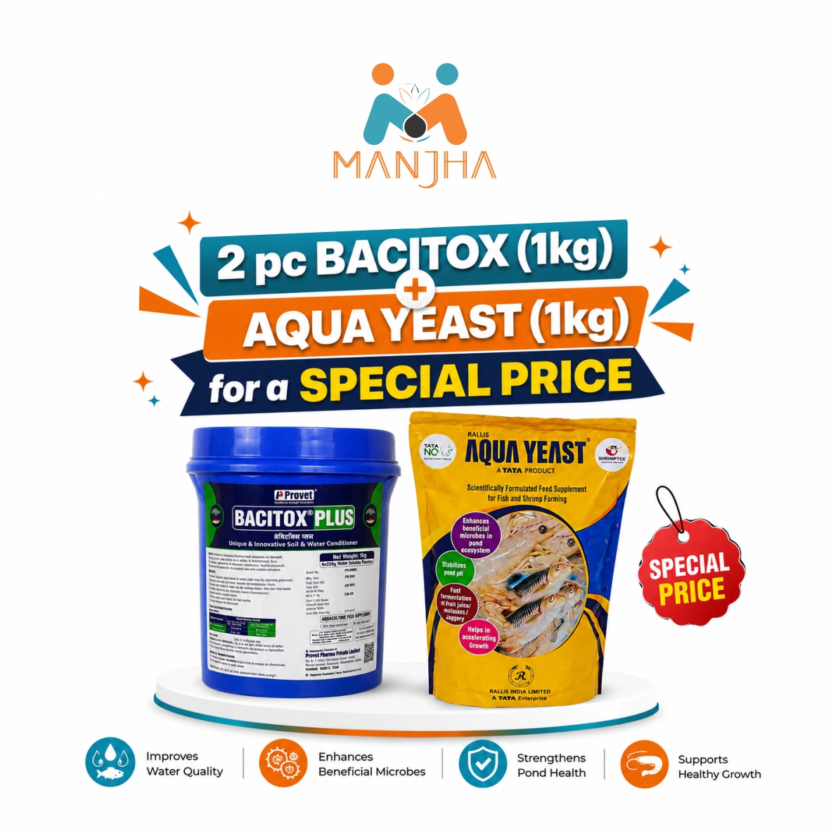 BUY 2 BACITOX PLUS (1Kg) GET 1 AQUA YEAST (1Kg) FREE